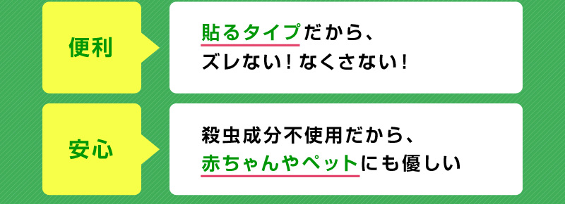 貼るタイプだから、ズレない！なくさない！